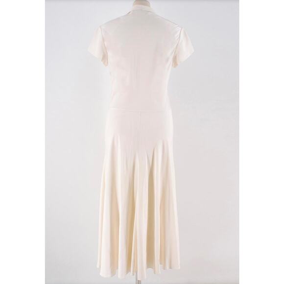 Ralph Lauren Collection Silk Dress 10 Runway 2009 White Short Sleeve Carrie SATC - Picture 6 of 16